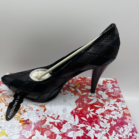 Chinese Laundry Ready Patchwork Heels Black 5.5 6 6.5 7 7.7 8 8.5 9 10 - Picture 6 of 9